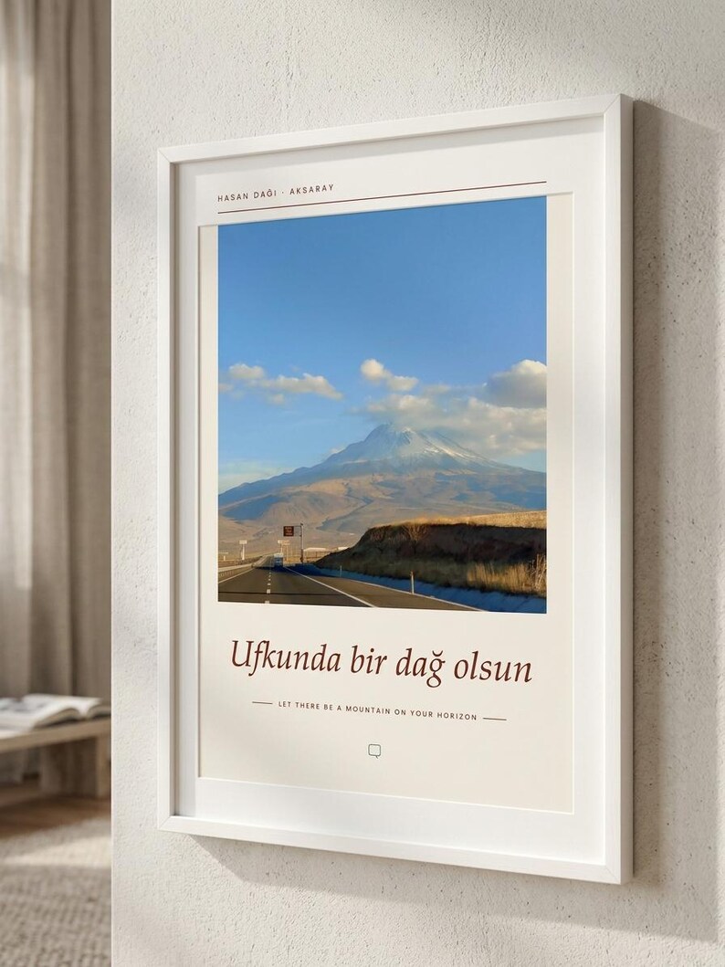 Framed Mount Hasan Photography Print | Turkey Landscape Wall Art | Aksaray Fine Art Poster | Nature Giclée Print 画像 5