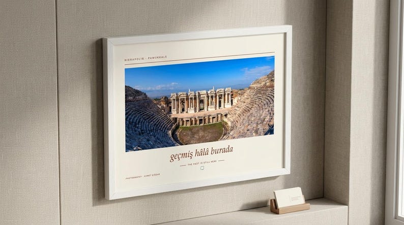 Hierapolis Photography Print | Pamukkale Turkey Ancient Ruins Wall Art | Roman Theatre Poster | Unframed Fine Art Giclée Print image 6
