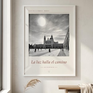Framed Madrid Royal Palace Poster | Palacio Real Wall Art | Spain Travel Photography Print, Monochrome Decor, Fine Art Giclée Print