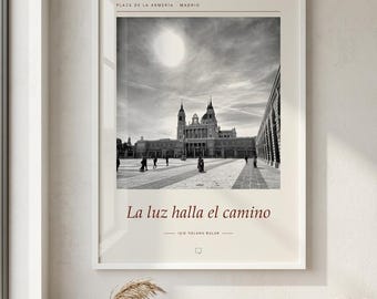 Framed Madrid Royal Palace Poster | Palacio Real Wall Art | Spain Travel Photography Print, Monochrome Decor, Fine Art Giclée Print