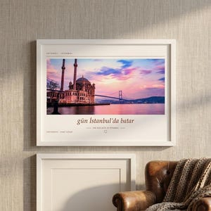Istanbul Sunset Photography Print | Ortaköy Bosphorus Wall Art | Turkey Travel Poster | Unframed Fine Art Giclée Print bild 5