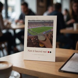 Framed AC Milan Poster | Away Supporters at Stadio Olimpico Rome | Forza Milan Wall Art | Football Fan Gift image 6