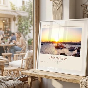 Framed Bodrum Sunset Photography Print | Muğla Turkey Coastal Wall Art | Mediterranean Sea Poster | Fine Art Giclée Print image 6