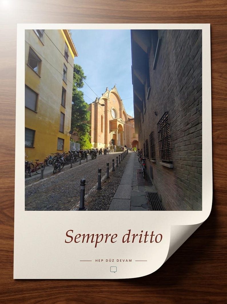 Sempre Dritto Poster | Bologna Italy Wall Art | Italian Street Photography Print, Bologna Travel Decor, Fine Art Giclée Print afbeelding 4