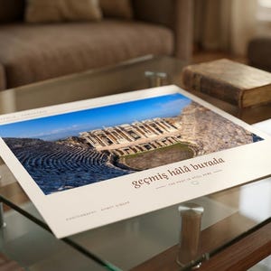 Hierapolis Photography Print | Pamukkale Turkey Ancient Ruins Wall Art | Roman Theatre Poster | Unframed Fine Art Giclée Print image 5