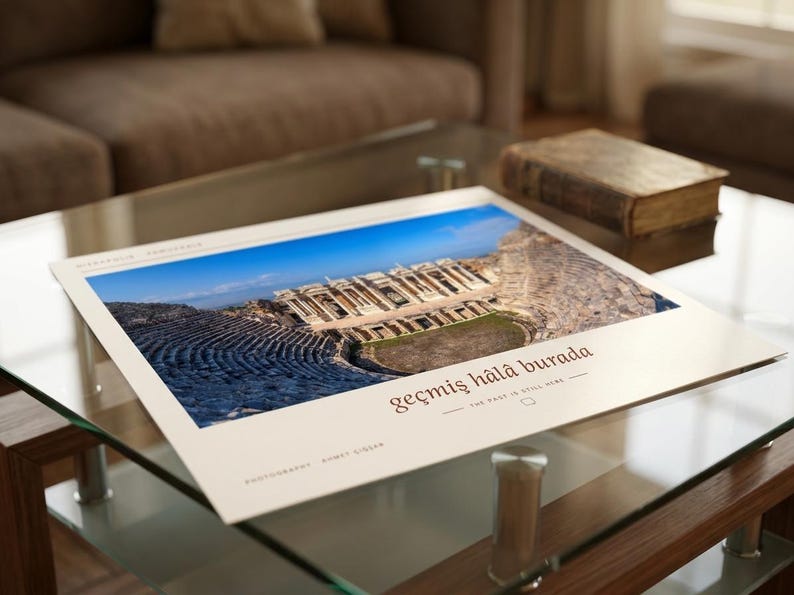 Hierapolis Photography Print | Pamukkale Turkey Ancient Ruins Wall Art | Roman Theatre Poster | Unframed Fine Art Giclée Print image 5