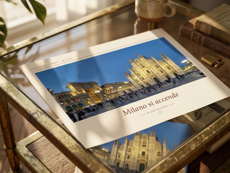 Framed Milan Photography Print | Piazza del Duomo Wall Art | Milan Italy Fine Art Poster | Cityscape Giclée Print imagen 6