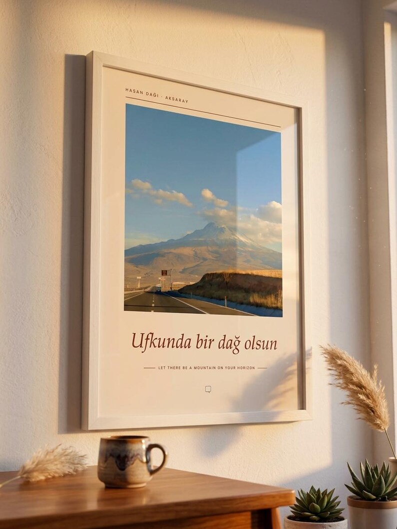 Framed Mount Hasan Photography Print | Turkey Landscape Wall Art | Aksaray Fine Art Poster | Nature Giclée Print 画像 6