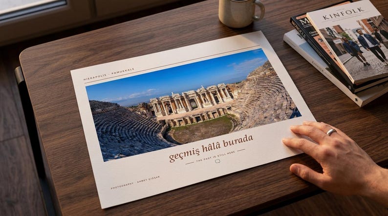Hierapolis Photography Print | Pamukkale Turkey Ancient Ruins Wall Art | Roman Theatre Poster | Unframed Fine Art Giclée Print image 7
