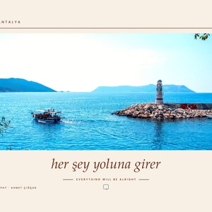 Kaş Lighthouse Photography Print | Antalya Turkey Coastal Wall Art | Mediterranean Sea Poster | Unframed Fine Art Giclée Print afbeelding 1