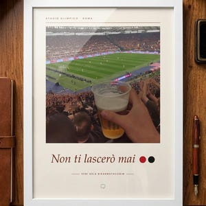 AC Milan Poster | Away Supporters at Stadio Olimpico Rome | Forza Milan Wall Art | Football Fan Gift | Fine Art Giclée Print image 3