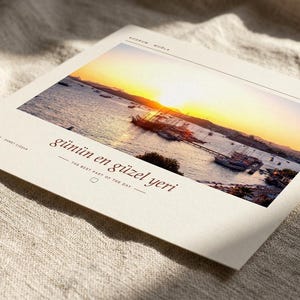 ボドルムの夕日写真プリント | トルコ・ムーラ県の海岸壁掛けアート | 地中海ポスター | 額装なしファインアートジクレープリント 画像 5