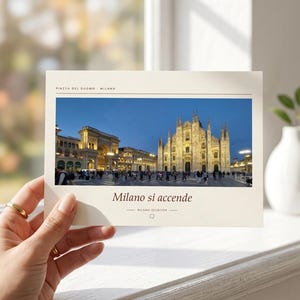 Framed Milan Photography Print | Piazza del Duomo Wall Art | Milan Italy Fine Art Poster | Cityscape Giclée Print imagen 5