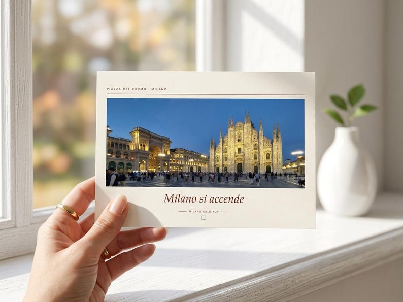 Framed Milan Photography Print | Piazza del Duomo Wall Art | Milan Italy Fine Art Poster | Cityscape Giclée Print imagen 5