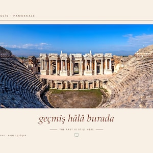 Hierapolis Photography Print | Pamukkale Turkey Ancient Ruins Wall Art | Roman Theatre Poster | Unframed Fine Art Giclée Print image 1