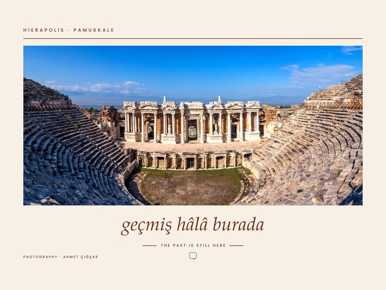 Hierapolis Photography Print | Pamukkale Turkey Ancient Ruins Wall Art | Roman Theatre Poster | Unframed Fine Art Giclée Print image 1