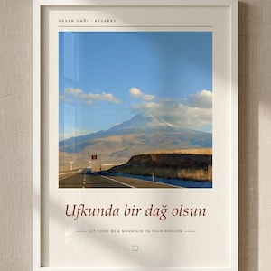 Framed Mount Hasan Photography Print | Turkey Landscape Wall Art | Aksaray Fine Art Poster | Nature Giclée Print 画像 1