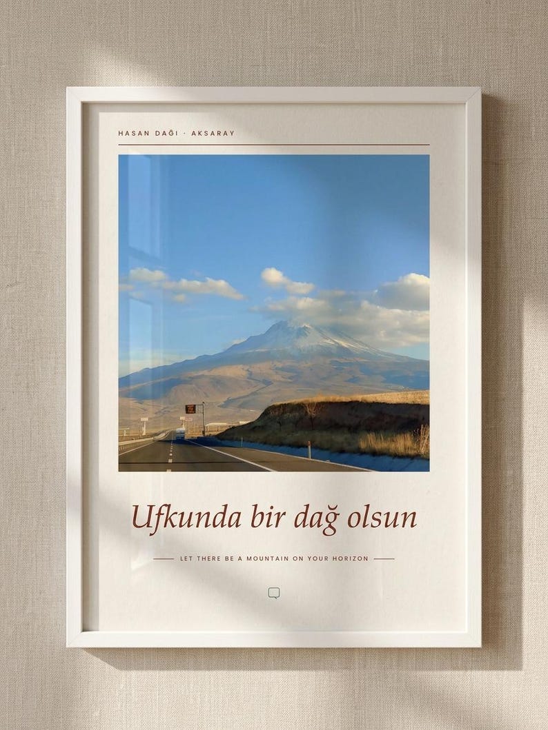 Framed Mount Hasan Photography Print | Turkey Landscape Wall Art | Aksaray Fine Art Poster | Nature Giclée Print 画像 1