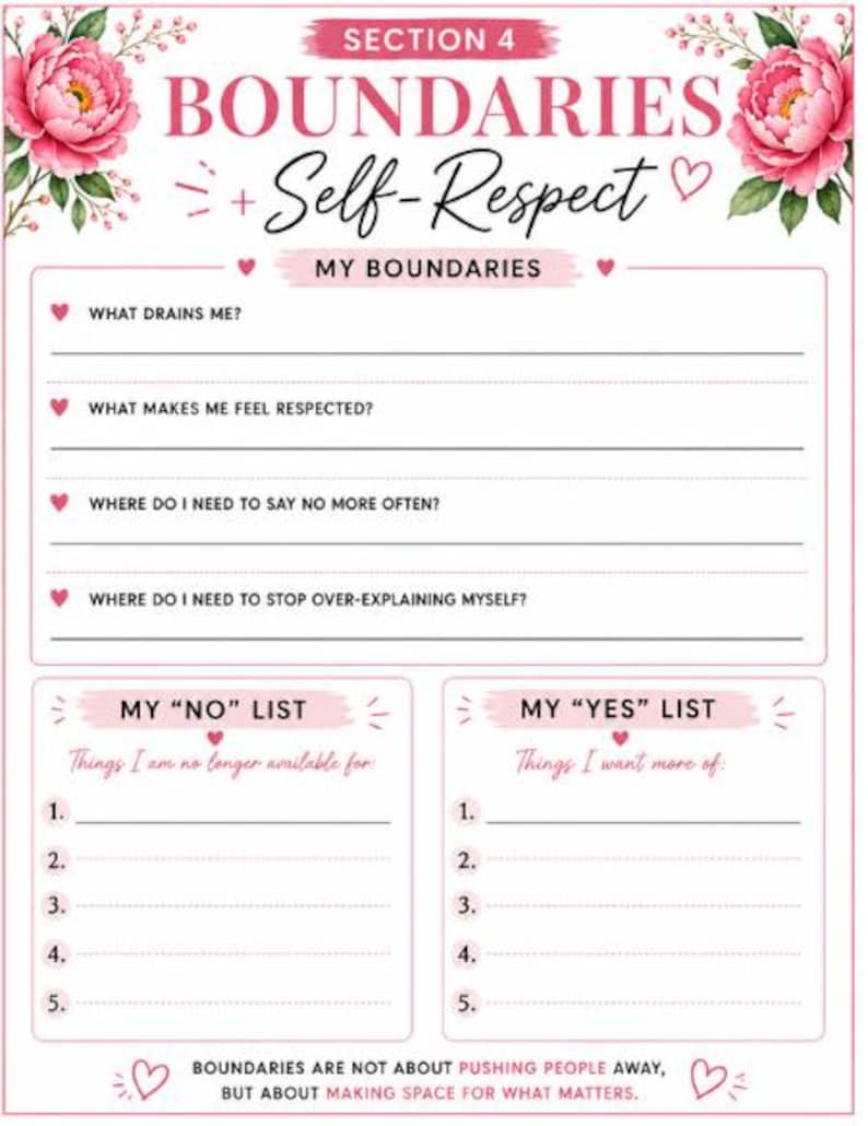 Self Love Planner Printable | Self Care Journal | 30 Day Self Love ...