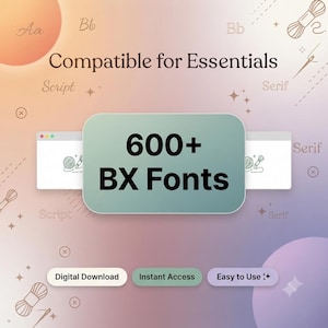 Embroidery 600+ BX Fonts Bundle for Embrilliance software (Digital Download)