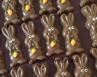 12 solid chocolate bunnies