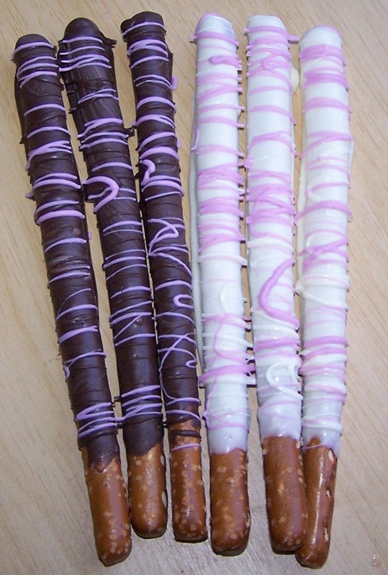 20 Large Pretzel Rods Dipped in Chocolate Chocolate Pretzel Etsy