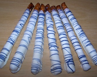 20 Large Pretzel Rods Dipped in Chocolate - Chocolate Pretzel Rods - Chocolate Favors