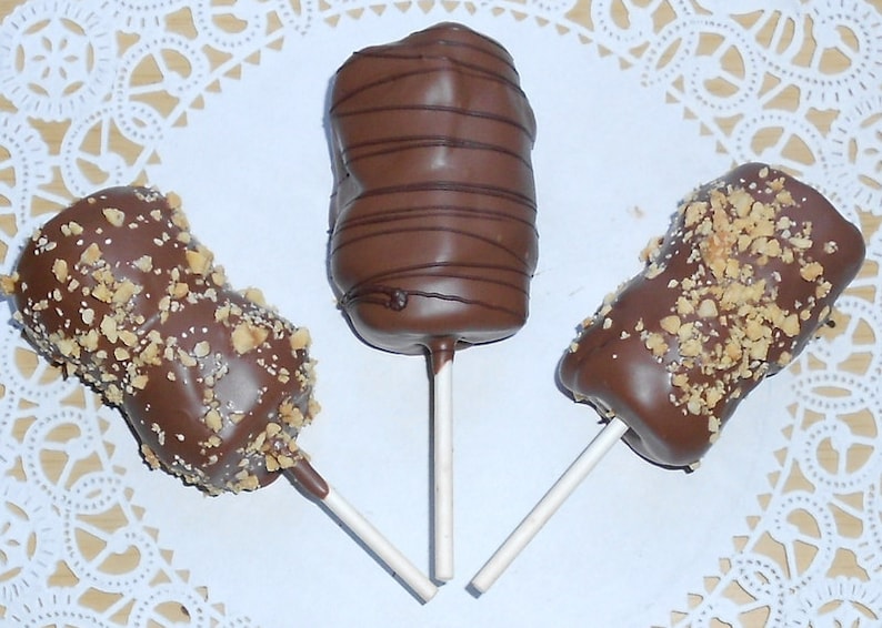 Chocolate Covered Caramel Marshmallows on a Stick Wedding Etsy