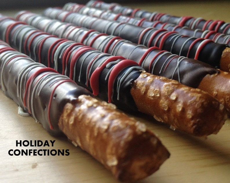 Large Pretzel Rods Dipped in Chocolate Chocolate Pretzel Etsy