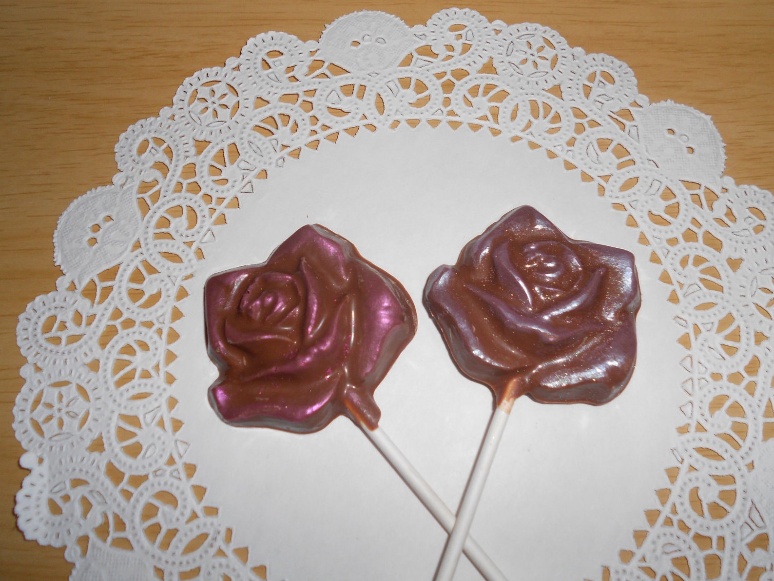 Chocolate Rose Lollipops Chocolate Suckers Girls Easter Etsy