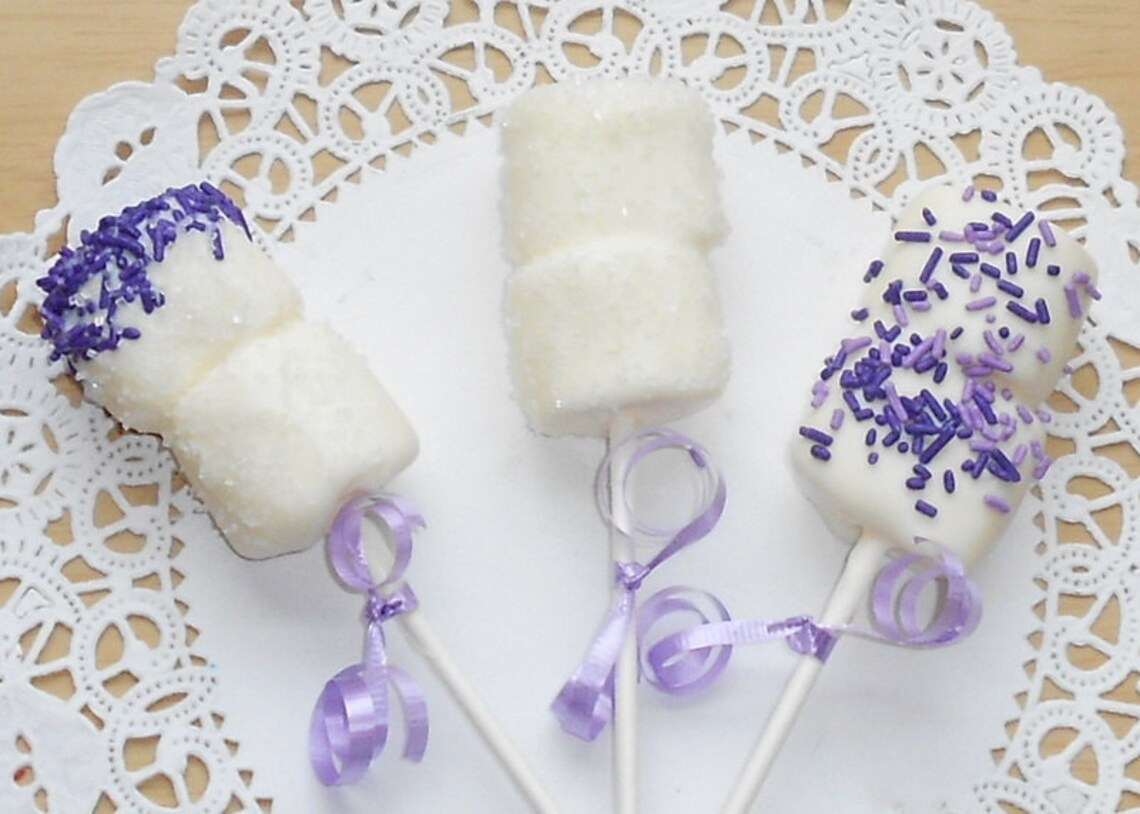 Chocolate Covered Marshmallows on a Stick Wedding Favors Etsy