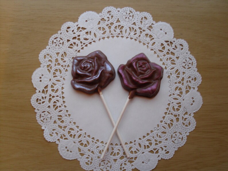 Chocolate Rose Lollipops Chocolate Suckers Girls Easter Etsy