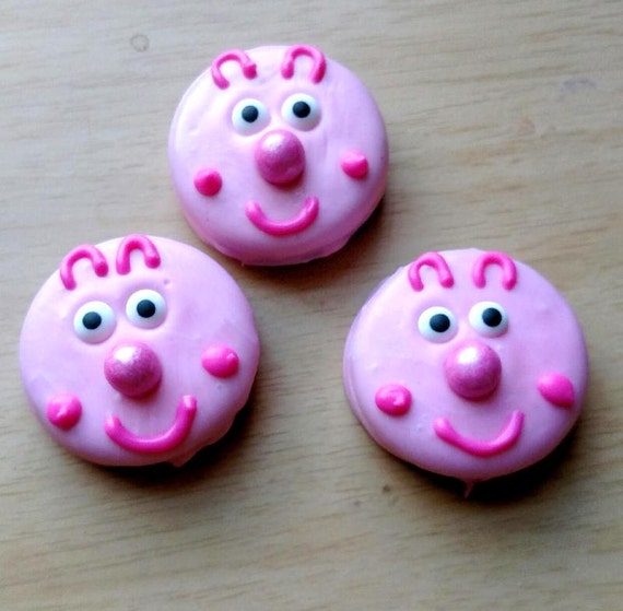 Chocolate covered oreos pig character Etsy