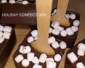Salted Caramel Hot Chocolate on a Stick - solid chocolate - party favors - Christmas parties