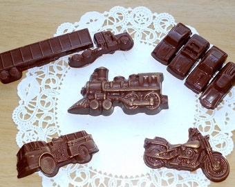 Chocolate Cars, truck and train - Boys Set - Chocolate Motorcycle - Solid Chocolate