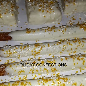 Large Pretzel Rods Dipped in Chocolate AND Rice Krispie Treats. Chocolate Pretzel Rods Chocolate Favors image 1