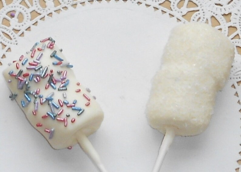 Chocolate Covered Marshmallows on a Stick Wedding Favors Etsy