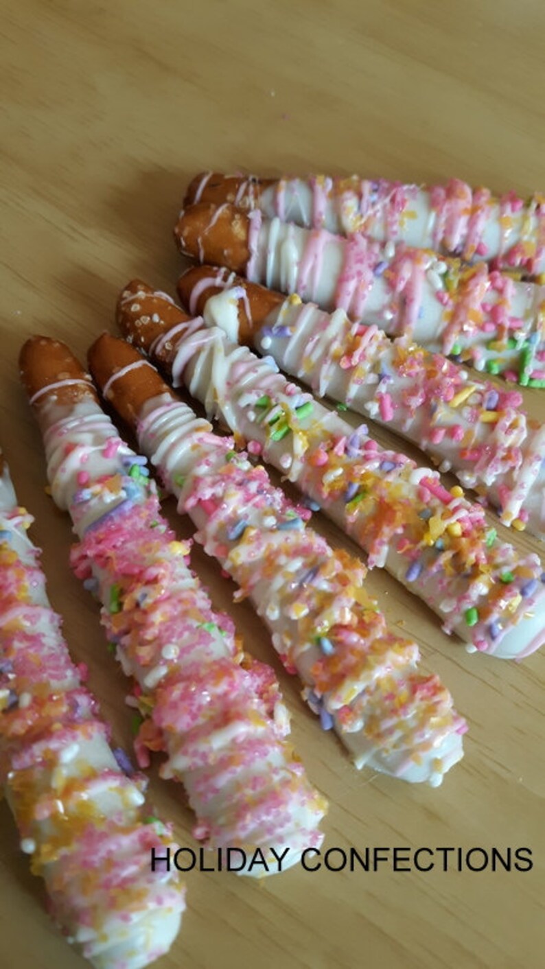 20 Chocolate Covered Pretzel Sticks Chocolate Pretzel Rods Etsy