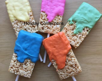 Rice Krispie Treat paint brushes  - Kids party favors - Paint brush party treat -