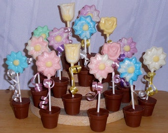 Chocolate Flowers - Edible Flower - Flower Garden - Garden Party Basket