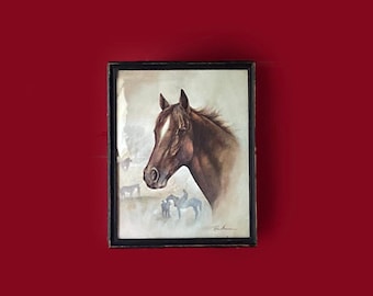 Vintage Ruane Mannine framed horse print