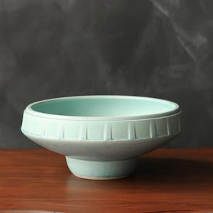 Vintage Mid Century Modern Architectural pottery saucer bowl vase planter