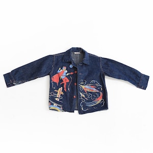 Vintage 50s kids Erwin selvedge denim space age jean jacket