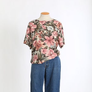 Vintage 90s floral rayon blouse