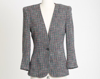 Rainbow blazer | Vintage 90s Liz Claiborne woven rainbow blazer