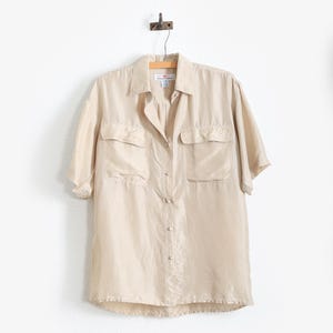 90s beige silk blouse