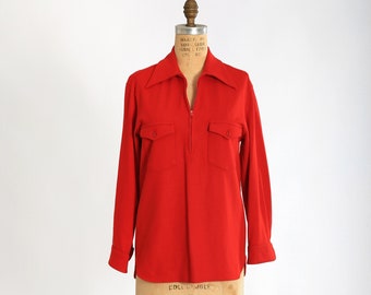 ヴィンテージ 60年代 70年代 ペンドルトン レッド ハーフジップ ウール シャツジャケット