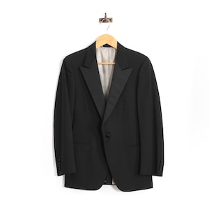 70s black Tuxedo jacket | Vintage 70s KILGOUR FRENCH & STANBURY Tuxedo Jacket