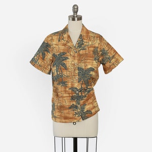 Vintage 90s Barefoot palm tree cotton Hawaiian shirt