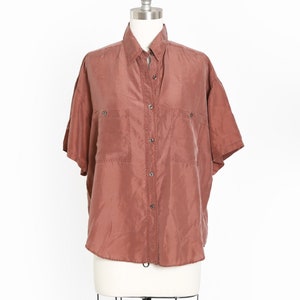Vintage 90s brown silk blouse